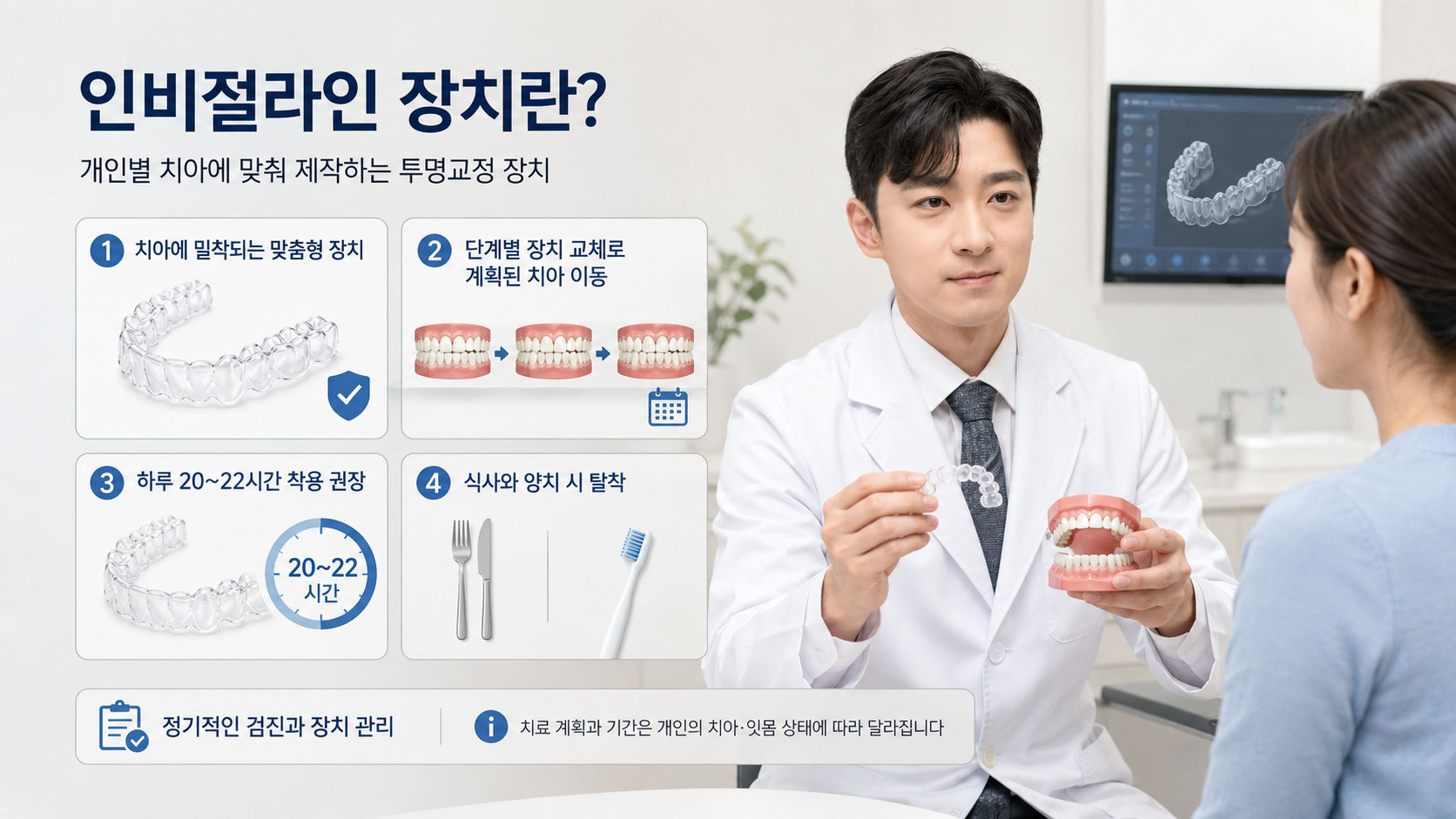 부평 인비절라인 투명교정 얼라이너 장치 설명 부천 연세바로치과 치과교정과 전문의